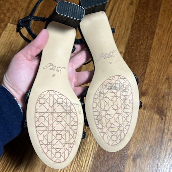 Jewel Badgley Mishka Black Glitter Heels Slize 6 - Picture 5 of 6